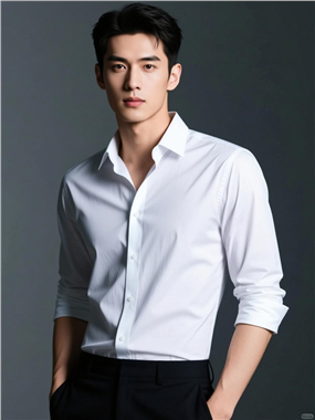 亚洲时尚帅气白衬衫帅哥图片